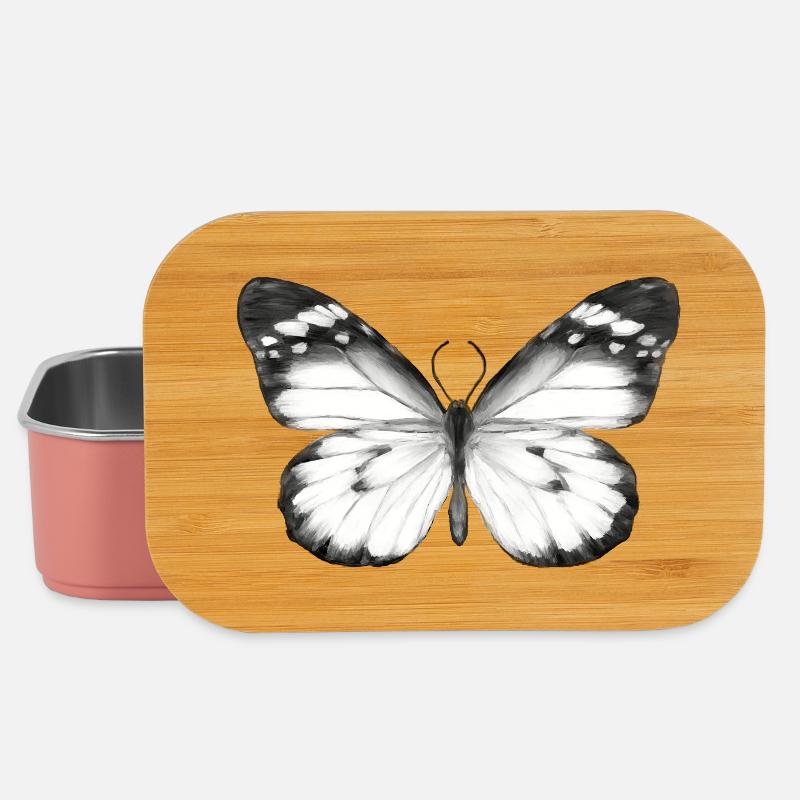 Monochromer Schmetterling - Lunch Box - Hellrosa