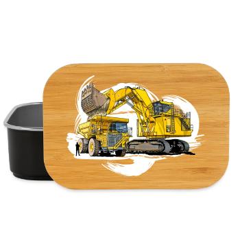 Mega machines on the construction site - Lunch Box - black - Front