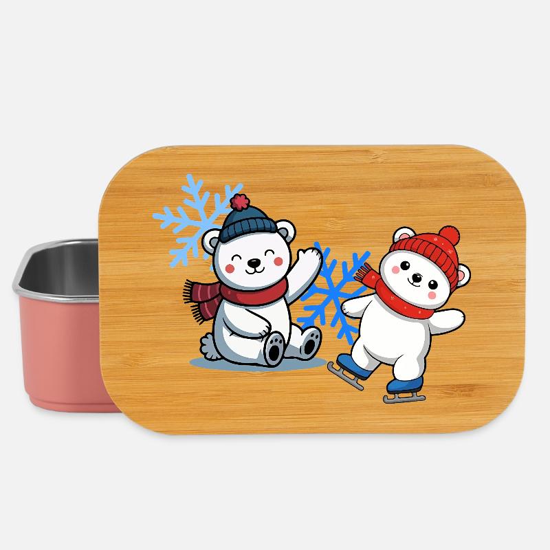Winterbären Freunde - Lunch Box - Hellrosa