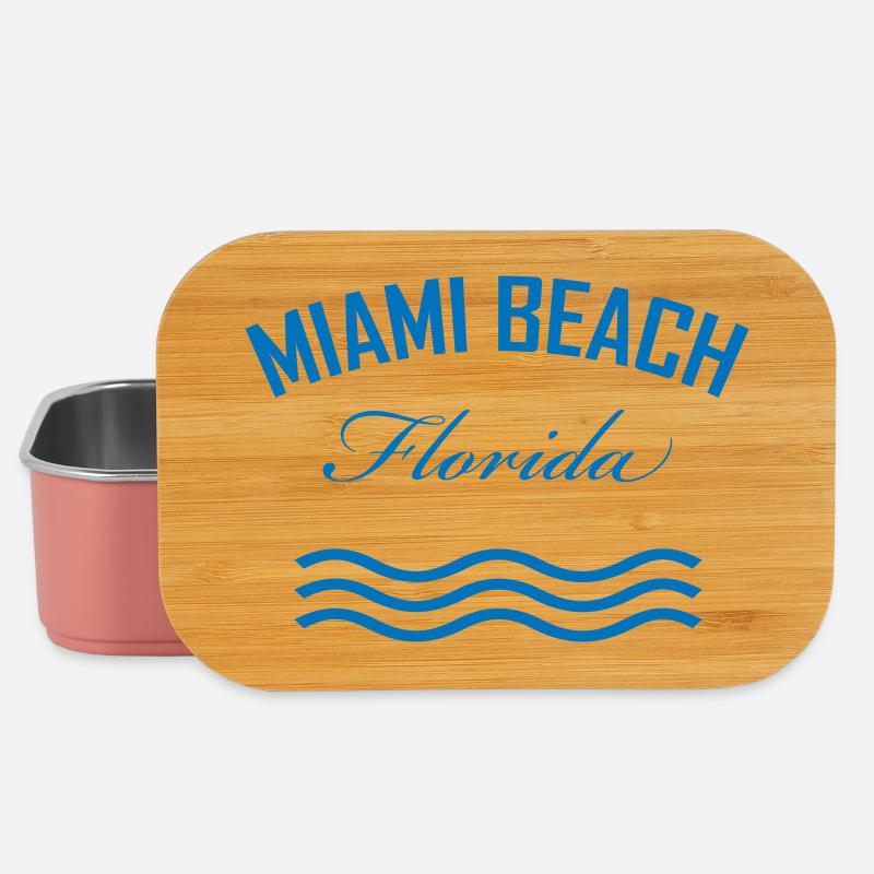 Miami Beach Floride Logo Vintage - Boîte à goûter - rose clair