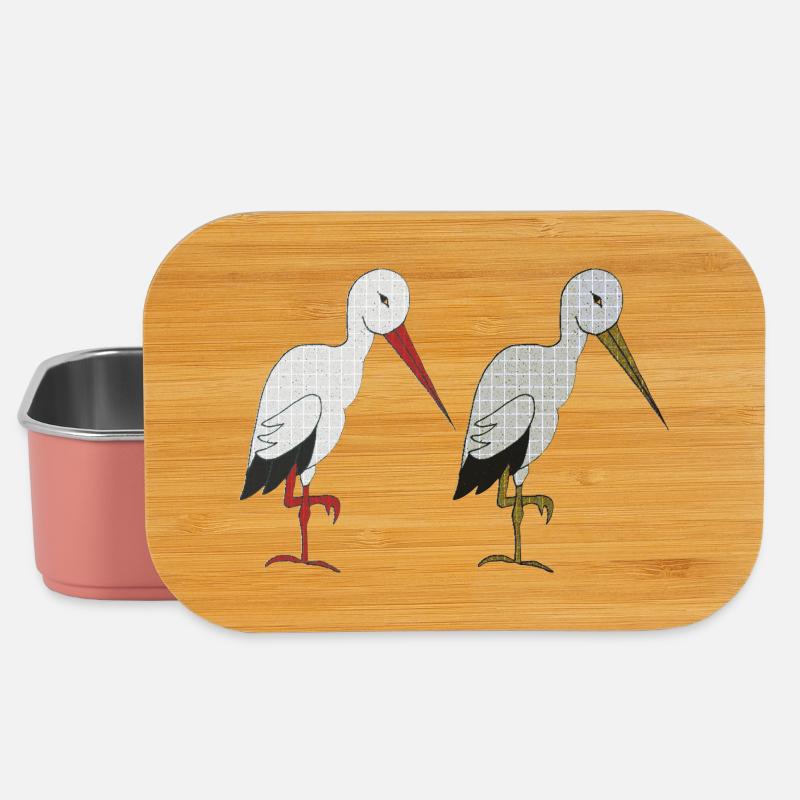storchenpaar - Lunch Box - Hellrosa