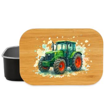 Watercolor tractor with vibrant colors - Lunch Box - black - Front