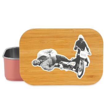 Vintage Seitenwagen-Wagmut auf Retro-Bike - Lunch Box - Hellrosa - Vorne