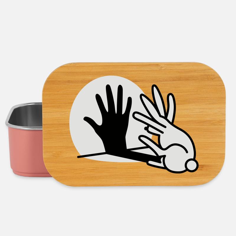 Chinese shadow hand rabbit - Lunch Box - light pink