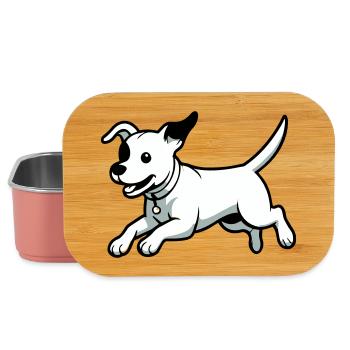 Dessin animé de chien joueur - Boîte à goûter - rose clair - Devant