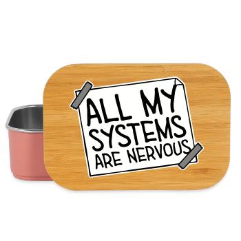 All My Systems Are Nervous Lustig Angst Nerd Logo - Lunch Box - Hellrosa - Vorne
