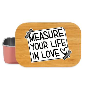 Measure Your Life In Love Inspirierend Liebe Logo - Lunch Box - Hellrosa - Vorne