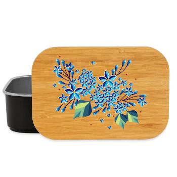 Lilac branch – elegant blue tones in a modern design - Lunch Box - black - Front