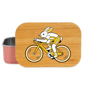 hare on a racing bike - Lunch Box - light pink - Front