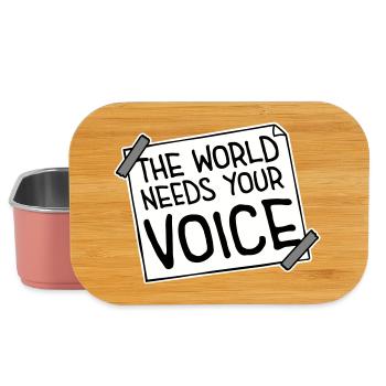 Die Welt Braucht Deine Stimme Inspirierend Zitat - Lunch Box - Hellrosa - Vorne