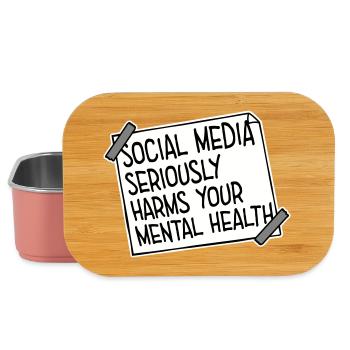 Social Media Seriously Harms Mental Health Spruch - Lunch Box - Hellrosa - Vorne