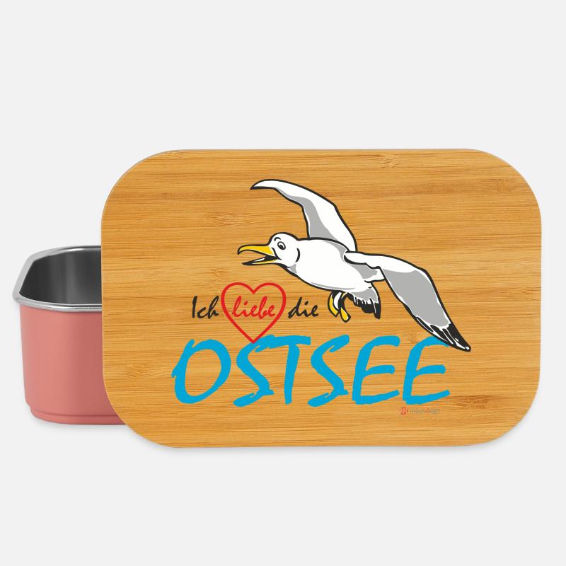 Möwe, Ich liebe die Ostsee - Lunch Box - Hellrosa