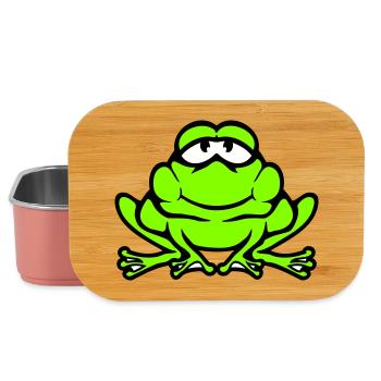 Frog Toad Smiles Funny Comic Happy Cool - Lunch Box - light pink - Front
