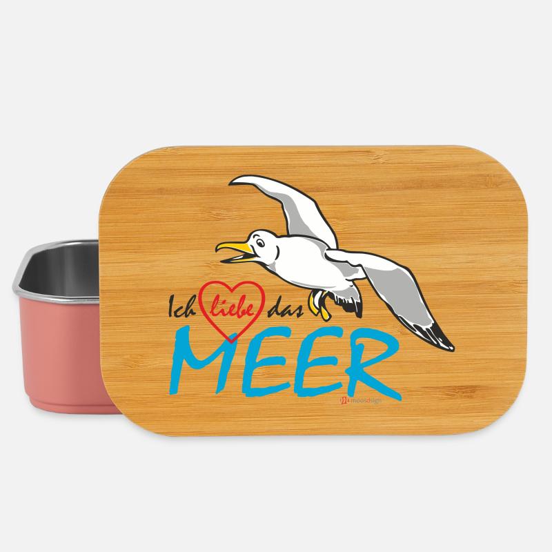 Möwe, Ich liebe das Meer - Lunch Box - Hellrosa