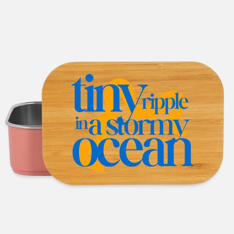 Tiny ripple in a stormy ocean (orange background) - Lunch Box - Hellrosa