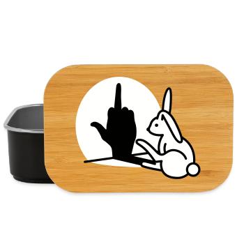 Kaninchen Schatten Hand FUCK OFF Mittelfinger Hase - Lunch Box - Schwarz - Vorne