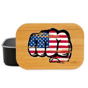 Drapeau des États-Unis Poing à main utilisé - Boîte à goûter - noir - Devant