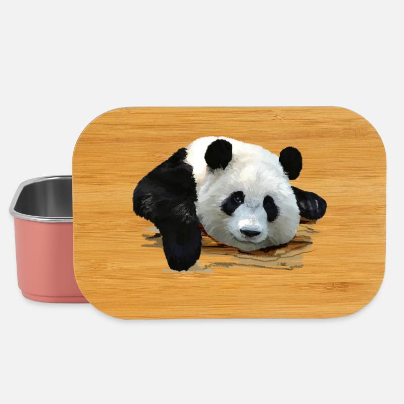 Süßer Panda-Kunstdruck - Lunch Box - Hellrosa