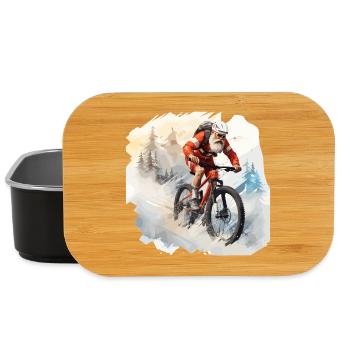 Santa mit Mountainbike fertig - Lunch Box - Schwarz - Vorne