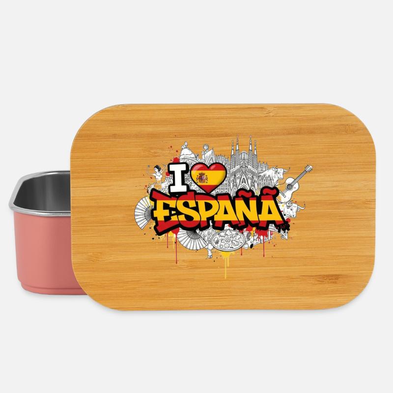 Vibrant Graffiti Espagne drapeau Love Design - Boîte à goûter - rose clair