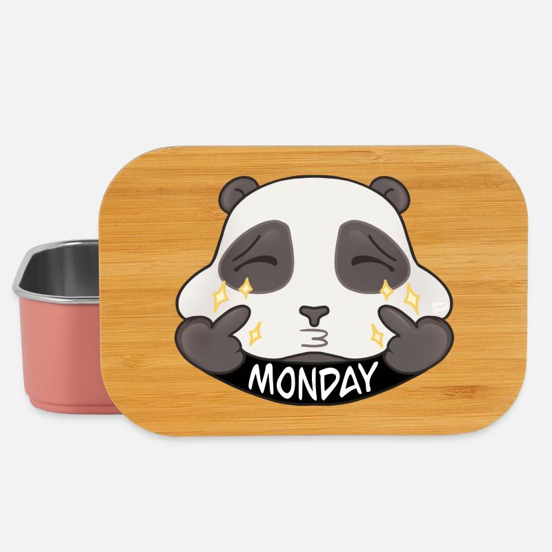 Panda Monday Éclat Cartoon - Boîte à goûter - rose clair
