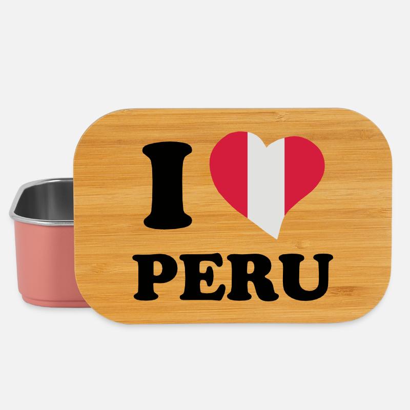 I love Peru - J'aime Pérou - Boîte à goûter - rose clair