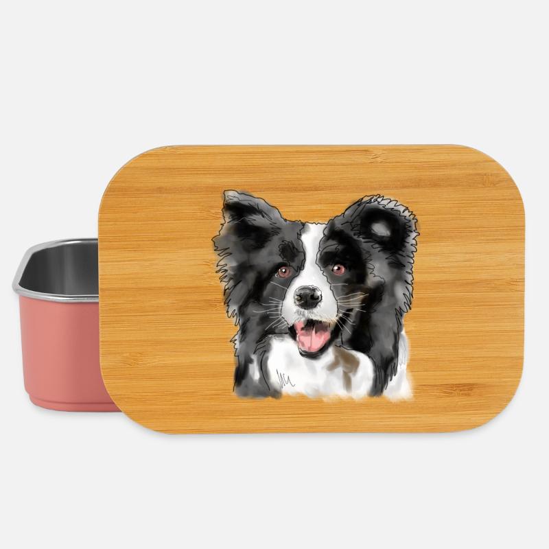 Border Collie - Boîte à goûter - rose clair