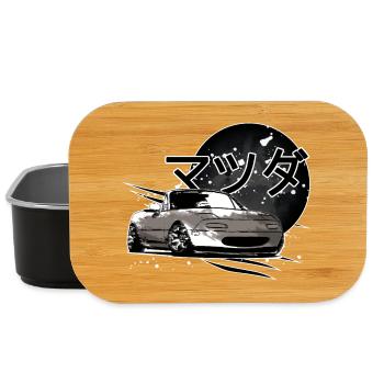 Japanese car Miata Mx5 gray - Lunch Box - black - Front