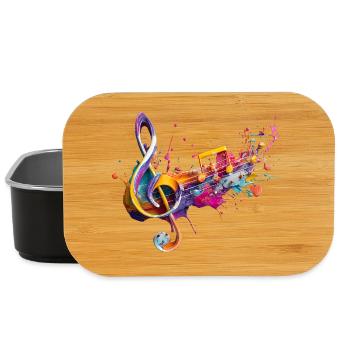 Farbmusik: Bunte Notenschrift - Lunch Box - Schwarz - Vorne