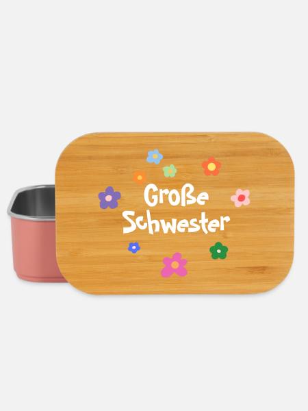 Große Schwester Blumen Design - Lunch Box - Hellrosa