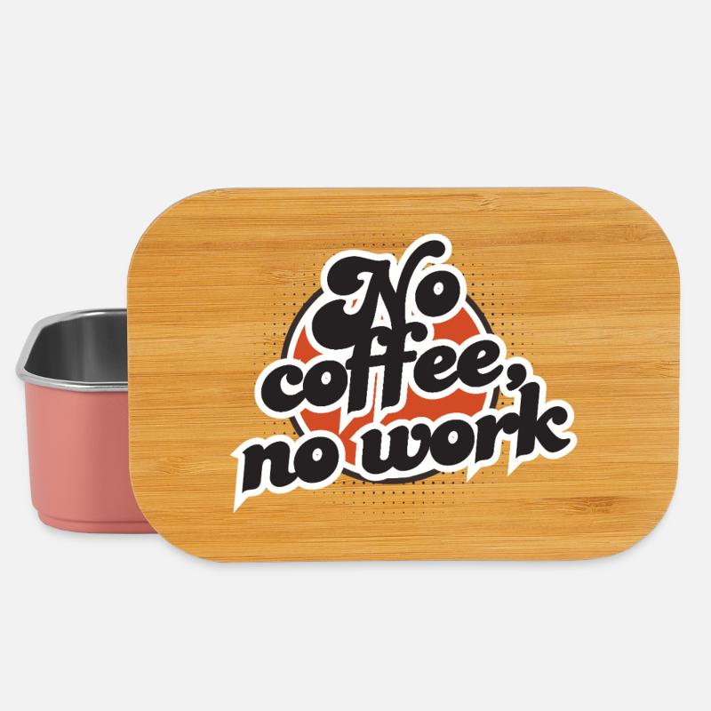 No Coffee No Work – Explosive Vintage Style - Lunch Box - light pink