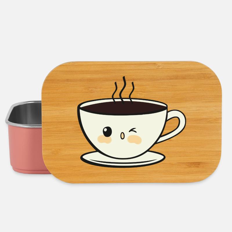 Lächeln Kaffeetasse - Lunch Box - Hellrosa
