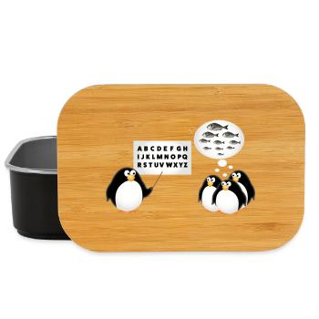 École - Pingouin - Boîte à goûter - noir - Devant