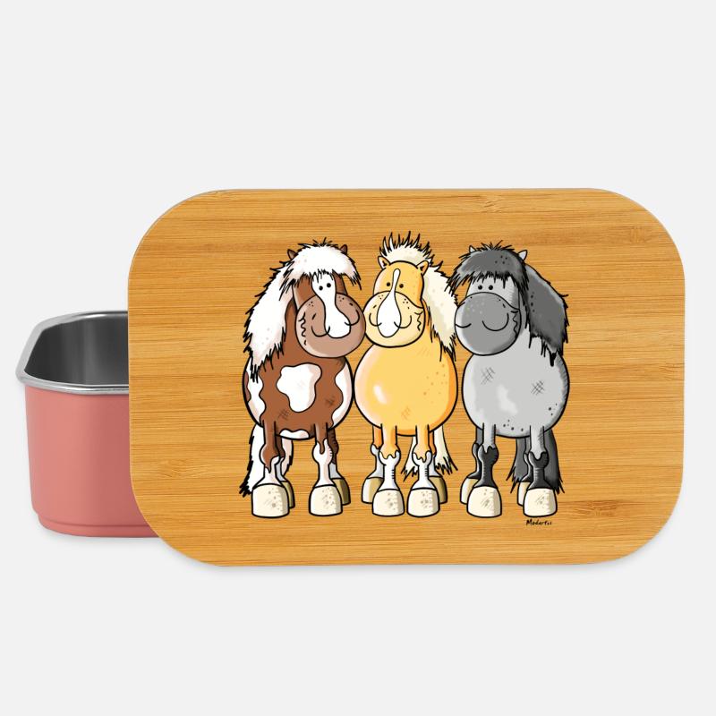 Funny Shetland ponies - Lunch Box - light pink