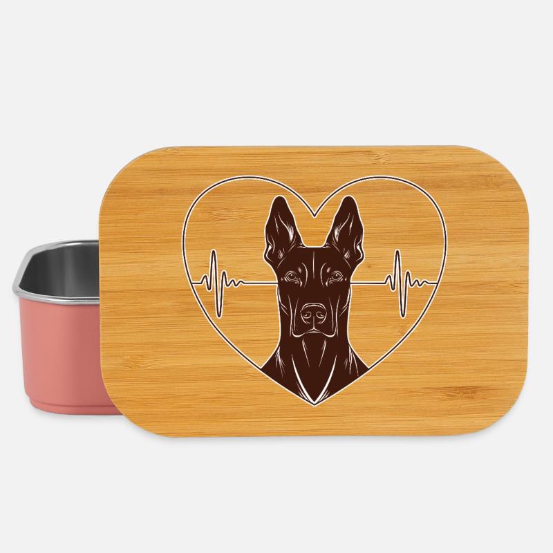 Heart Doberman Design – Rust Look - Lunch Box - light pink