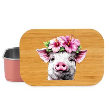 Hibiskuskrone Schwein - Lunch Box - Hellrosa - Vorne