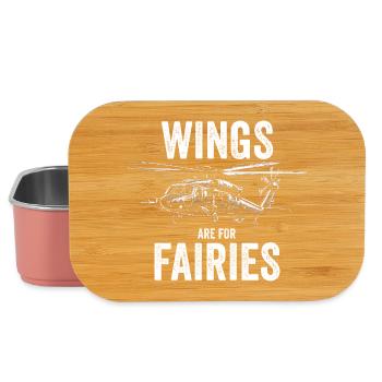 Wings Are for Fairies – Funny Helicopter Pilot - Lunch Box - light pink - Front