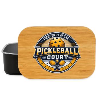 Pickleball Court Emblem Logo - Lunch Box - Schwarz - Vorne