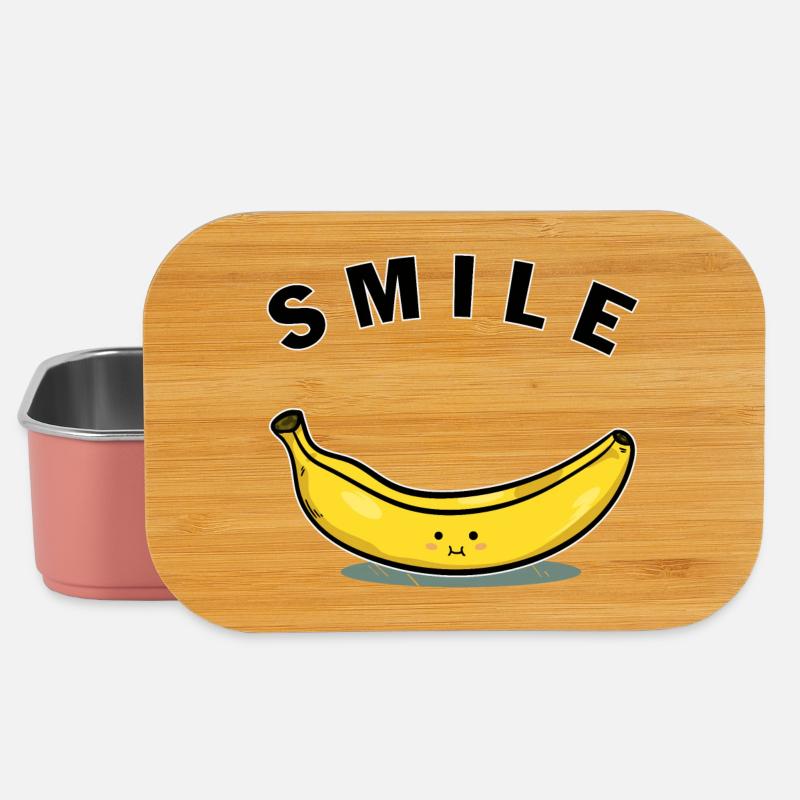 Bananen-Lächeln - Lunch Box - Hellrosa