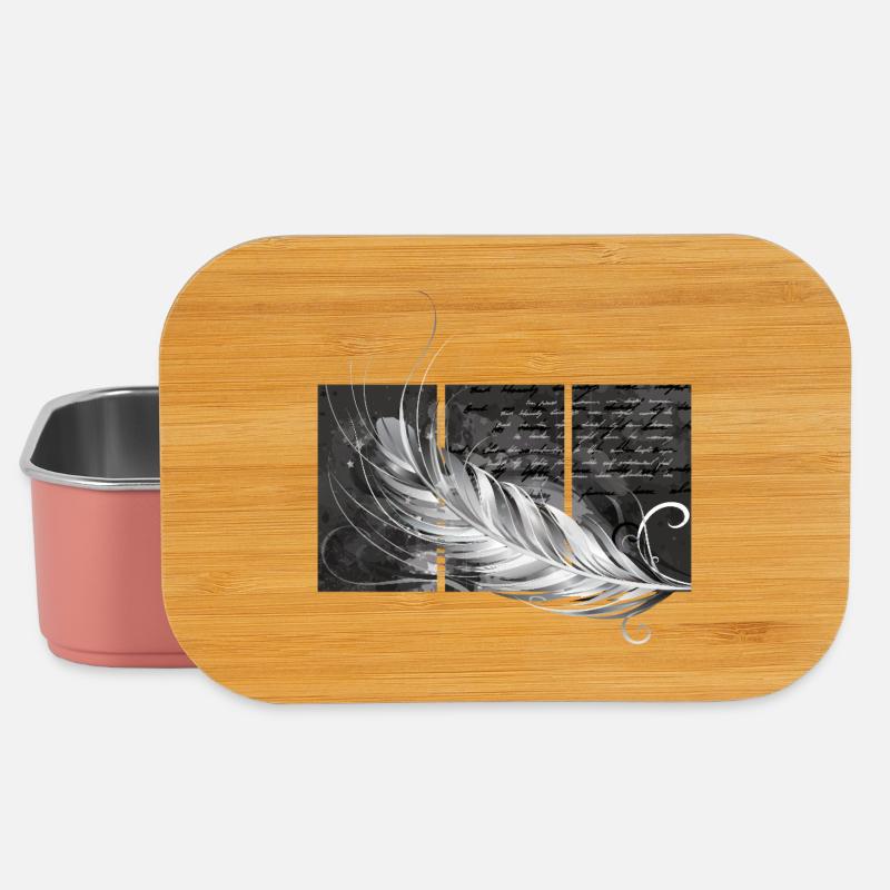 Feder-Triptychon - Lunch Box - Hellrosa