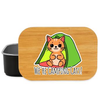 Nous campons, chats ! Des chats mignons dans la tente - Boîte à goûter - noir - Devant