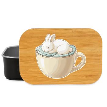 Sleeping rabbit in a cup - Lunch Box - black - Front