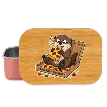 Otter mit Pizza: Snackfreude im Karton - Lunch Box - Hellrosa - Vorne