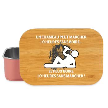 Un Chameau Peut Marcher 10 Heures Sans Boire Je... - Boîte à goûter - rose clair - Devant
