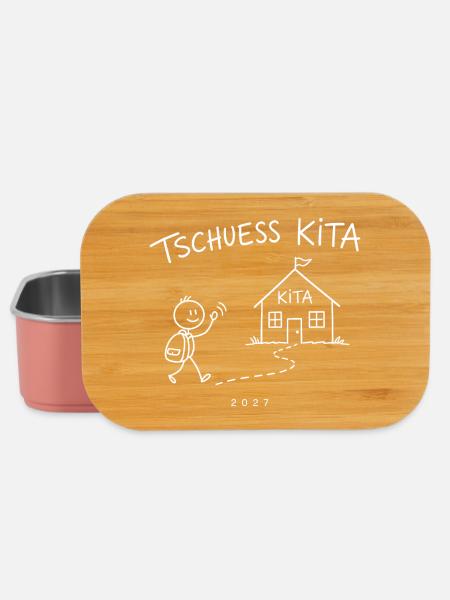 Tschüss Kita 2027 – Abschied Kindergarten Doodle - Lunch Box - Hellrosa