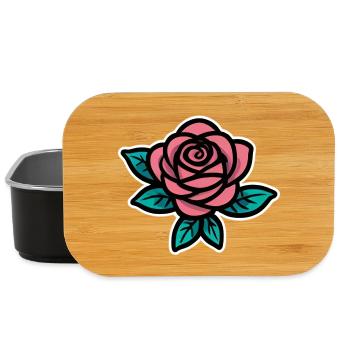 Pink Rose Tattoo Konturkunst - Lunch Box - Schwarz - Vorne