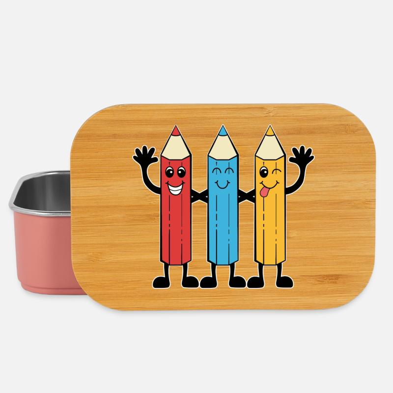 Buntstifte im Comic-Stil - Lunch Box - Hellrosa