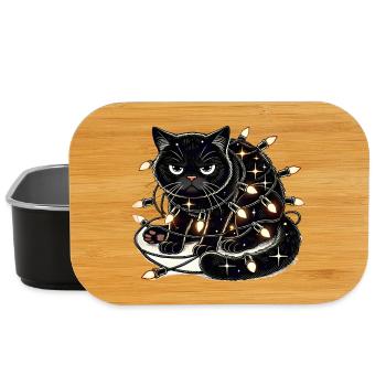Grumpy Christmas Cat. Miau aber bitte ohne Lametta - Lunch Box - Schwarz - Vorne