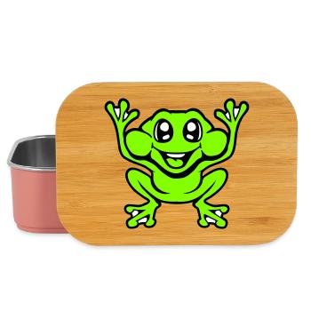 Frog Toad Laughs Funny Jumping Happy Comic - Lunch Box - light pink - Front