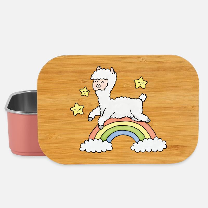 Alpaca Rainbow Dream - Lunch Box - light pink